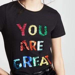 alice + olivia Rylyn Embellished Short Sleeve Tee